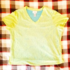 (4/$25) lime & blue double layer/sheer Studio works 1x